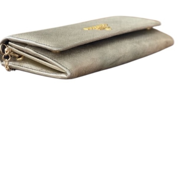 Prada wallet snap closure Leather Chain Long Gold Hardware WOC - Picture 3 of 13